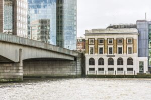 Glaziers Hall from the river thames